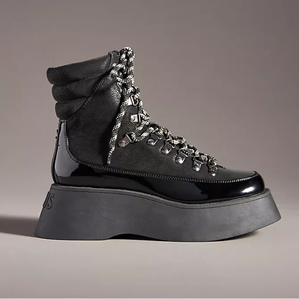 Sam Edelman Circus NIB Black Chunky Platform Lace Up Combat Boots